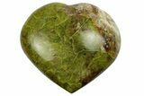 Polished Green Pistachio Opal Heart - Madagascar #249548-1